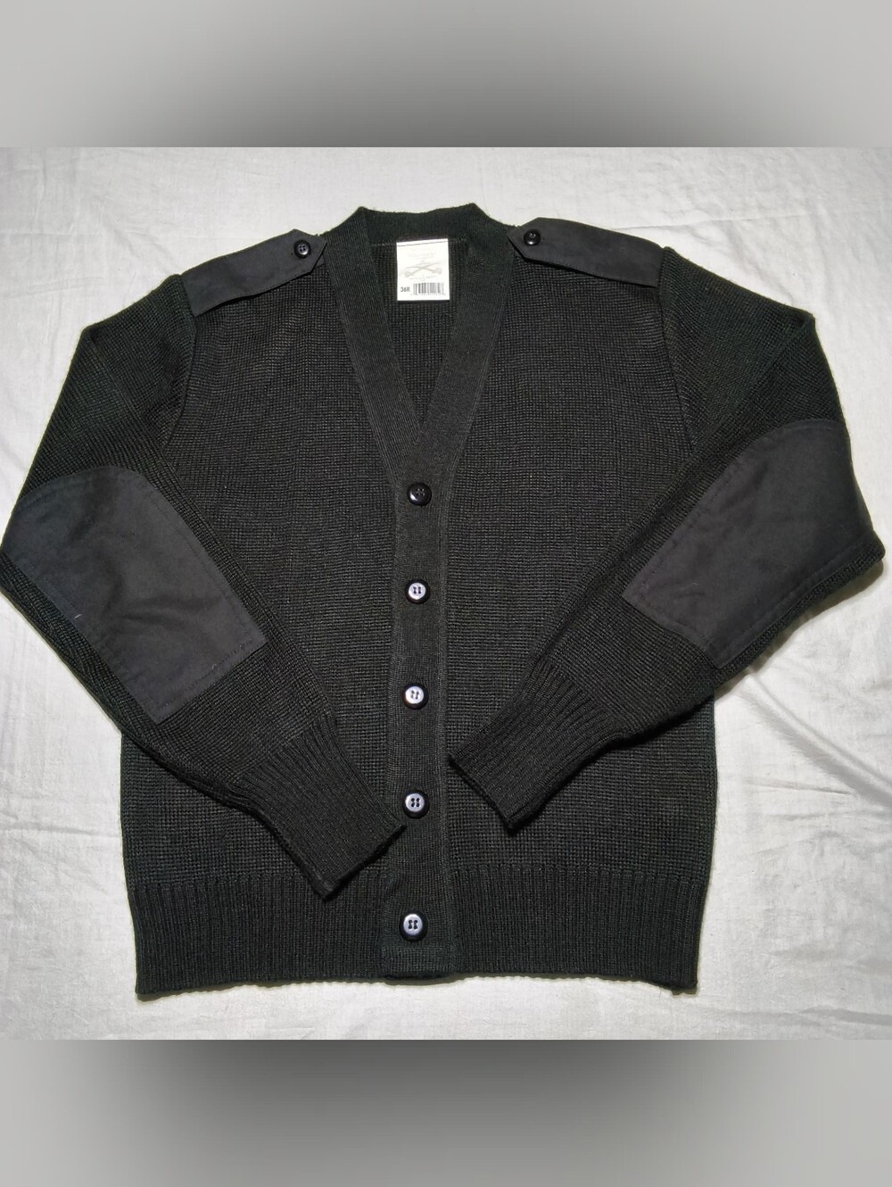 Military Equipment Corporation of America Black Wool Blend Cardigan Sweater 36R